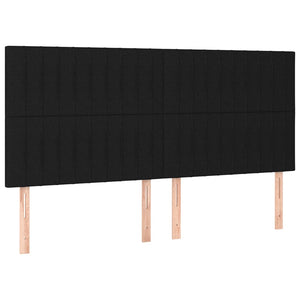 Kopfteil Schwarz 200 x 5 x 118/128 cm Stoff