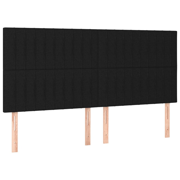 Kopfteil Schwarz 200 x 5 x 118/128 cm Stoff
