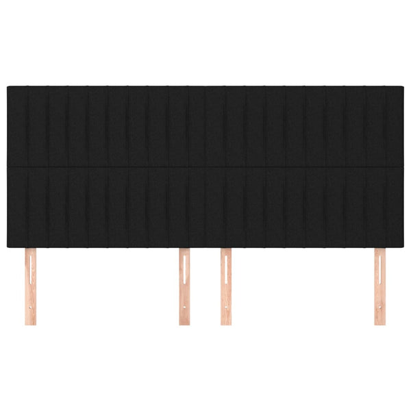Kopfteil Schwarz 200 x 5 x 118/128 cm Stoff