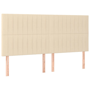 Kopfteil Creme 200 x 5 x 118/128 cm Stoff