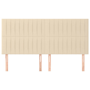 Kopfteil Creme 200 x 5 x 118/128 cm Stoff