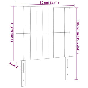 Kopfteil Hellgrau 80x5x118/128 cm Samt