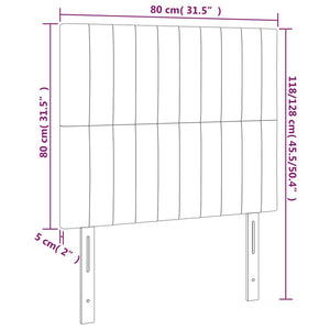 Kopfteil Dunkelgrau 80 x 5 x 118/128 cm Samt