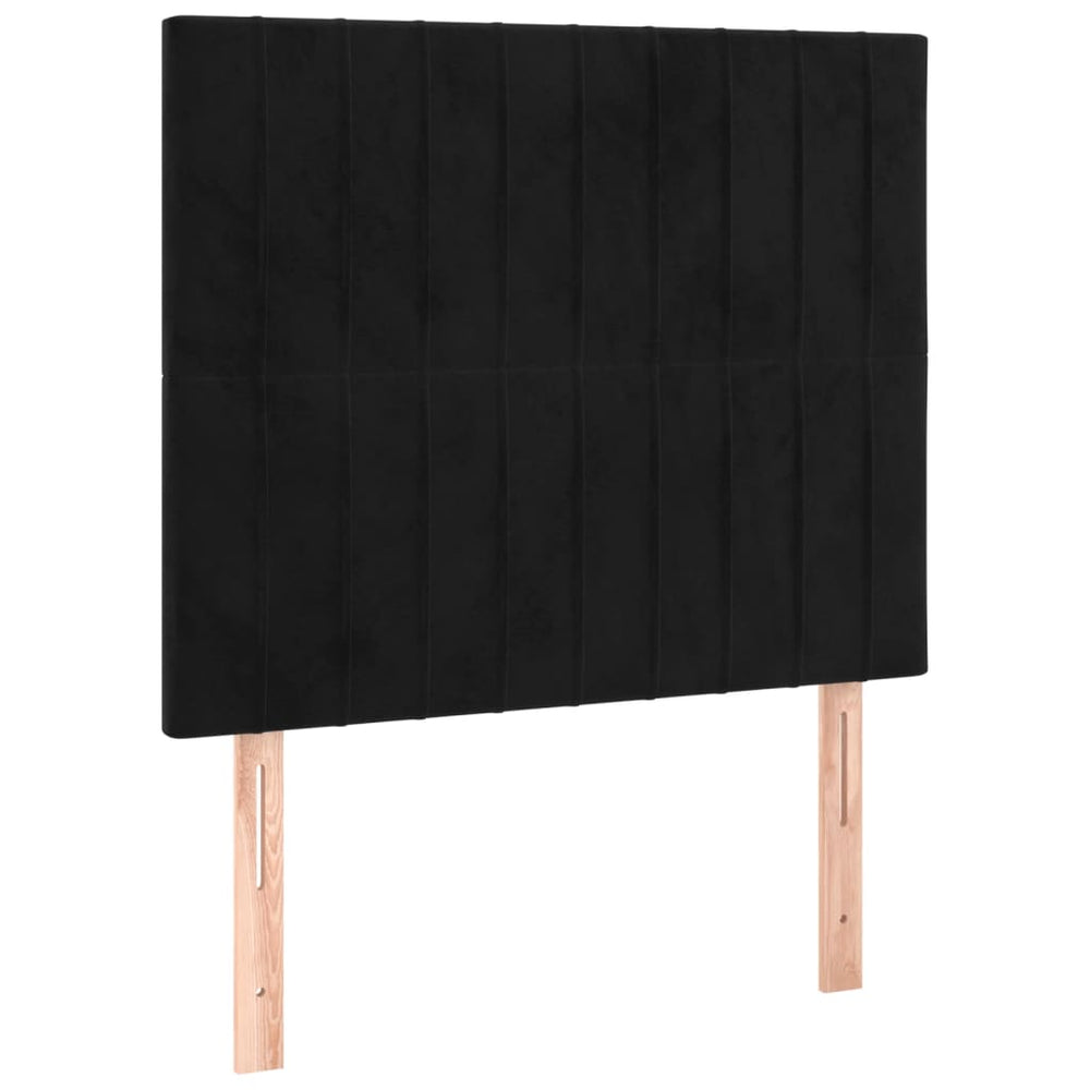 Kopfteil Schwarz 80x5x118/128 cm Samt