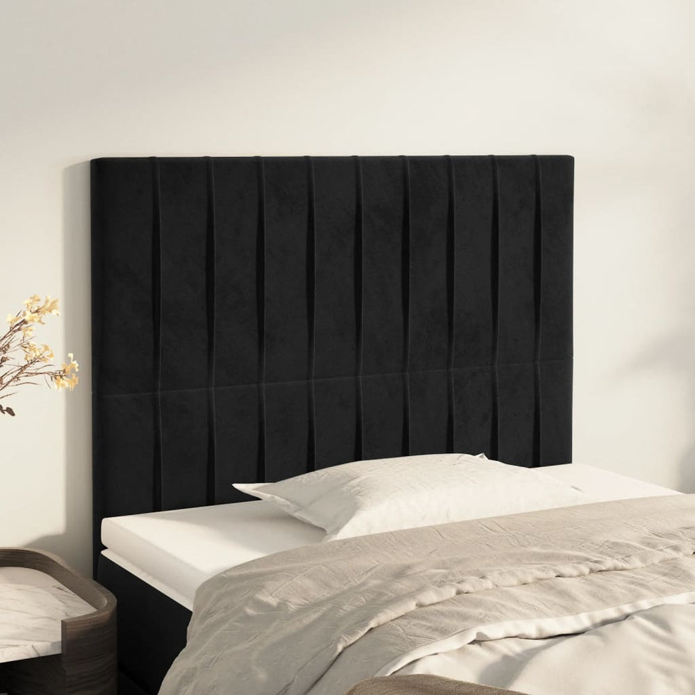 Kopfteil Schwarz 80x5x118/128 cm Samt