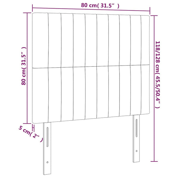 Kopfteil Dunkelblau 80x5x118/128 cm Samt