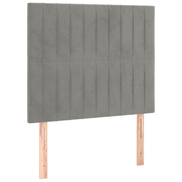 Kopfteil Hellgrau 90x5x118/128 cm Samt