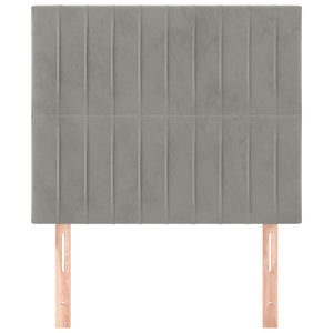 Kopfteil Hellgrau 90x5x118/128 cm Samt