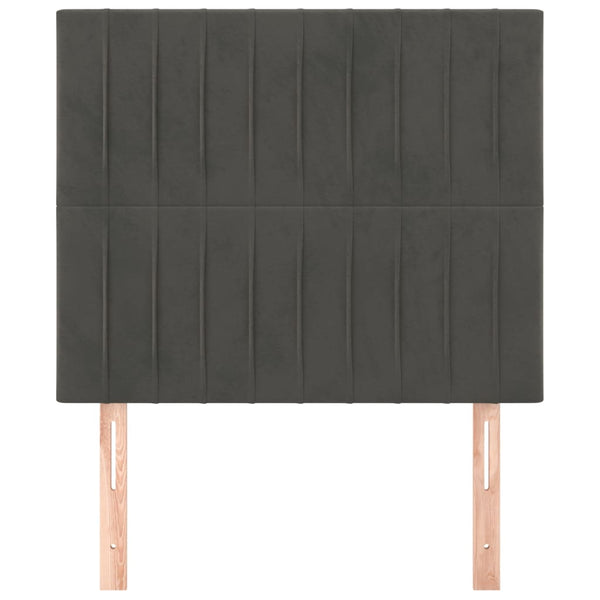 Kopfteil Dunkelgrau 90 x 5 x 118/128 cm Samt