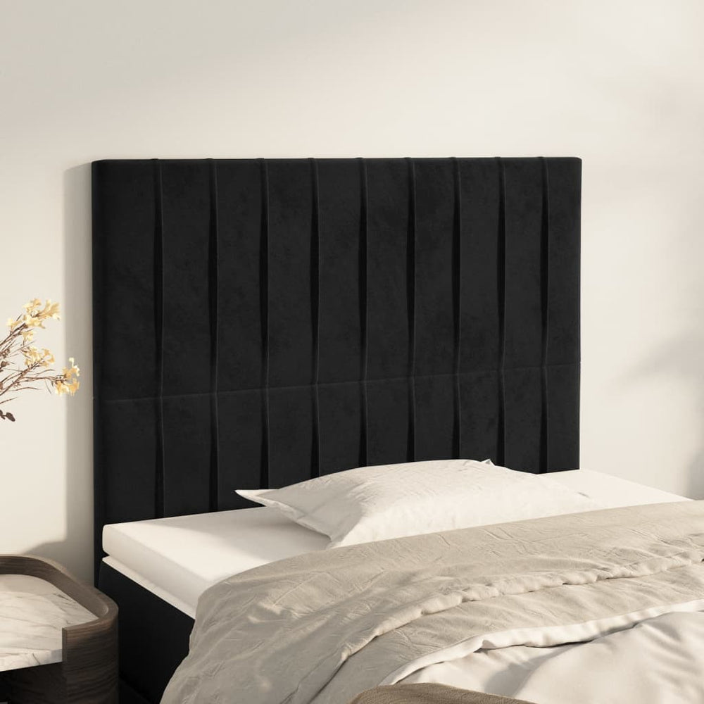 Kopfteil Schwarz 90x5x118/128 cm Samt