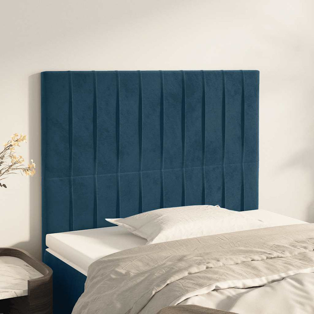 Kopfteil Dunkelblau 90x5x118/128 cm Samt