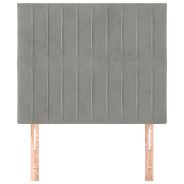 Kopfteil Hellgrau 100 x 5 x 118/128 cm Samt