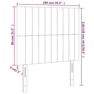 Kopfteil Hellgrau 100 x 5 x 118/128 cm Samt