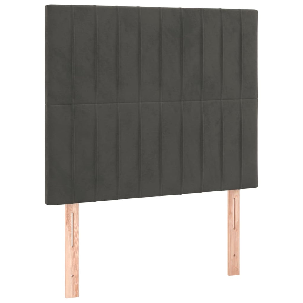 Kopfteil Dunkelgrau 100 x 5 x 118/128 cm Samt