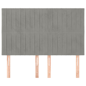 Kopfteil Hellgrau 144x5x118/128 cm Samt