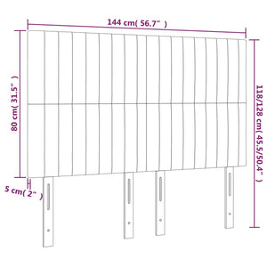 Kopfteil Hellgrau 144x5x118/128 cm Samt