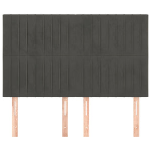 Kopfteil Dunkelgrau 144 x 5 x 118/128 cm Samt