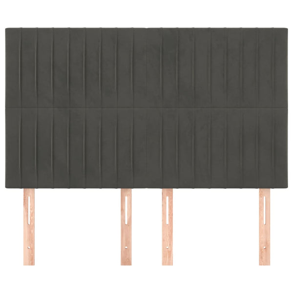 Kopfteil Dunkelgrau 144 x 5 x 118/128 cm Samt