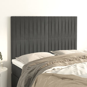 Kopfteil Dunkelgrau 144 x 5 x 118/128 cm Samt