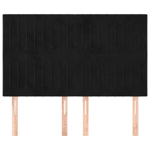 Kopfteil Schwarz 144x5x118/128 cm Samt