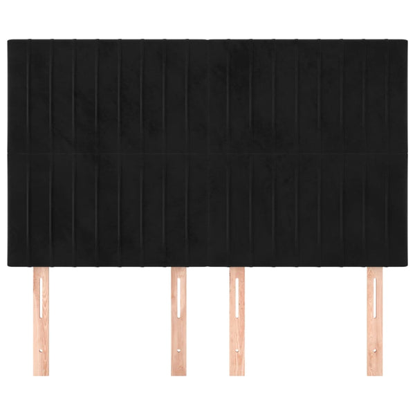 Kopfteil Schwarz 144x5x118/128 cm Samt