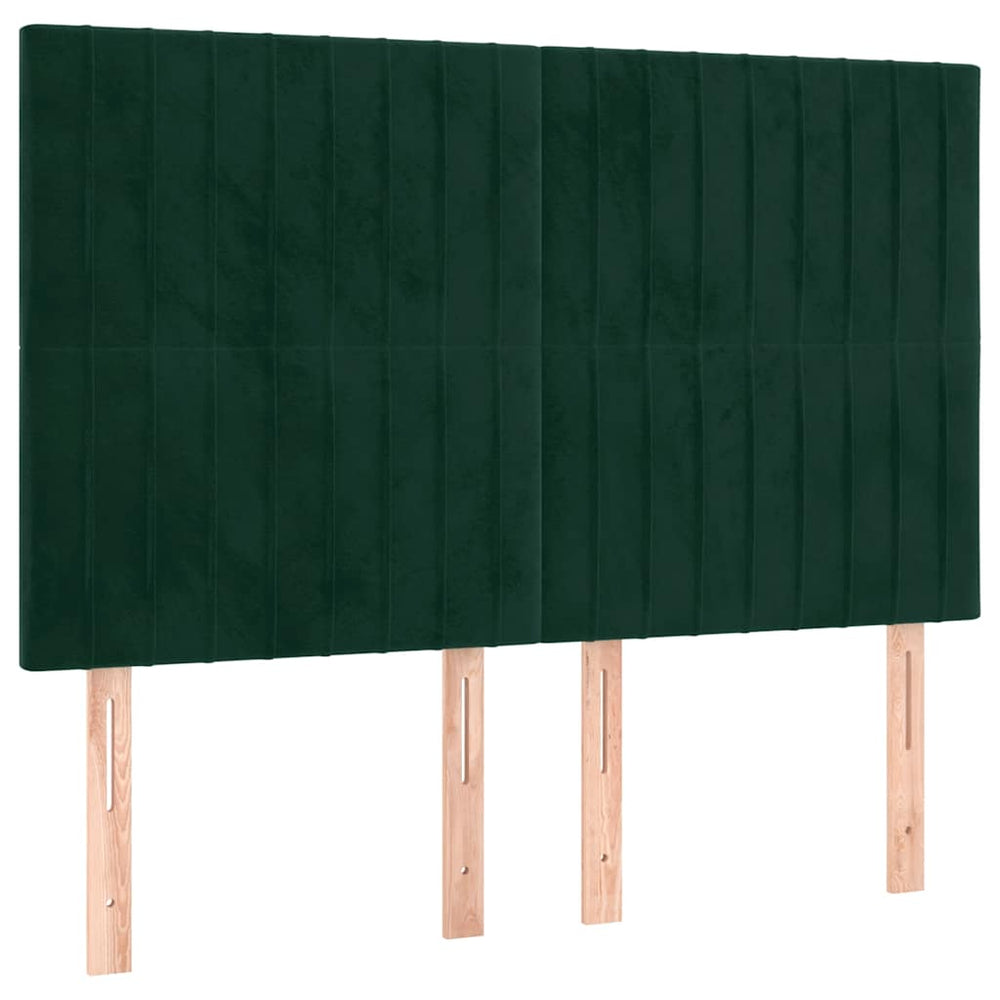 Kopfteil Dunkelgrün 144x5x118/128 cm Samt