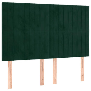 Kopfteil Dunkelgrün 144x5x118/128 cm Samt