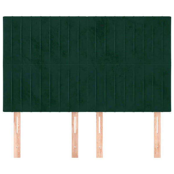 Kopfteil Dunkelgrün 144x5x118/128 cm Samt