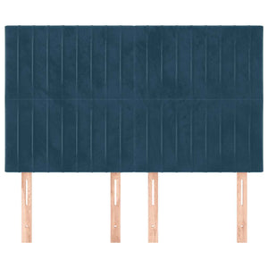 Kopfteil Dunkelblau 144x5x118/128 cm Samt