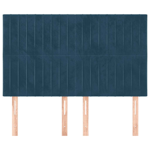 Kopfteil Dunkelblau 144x5x118/128 cm Samt