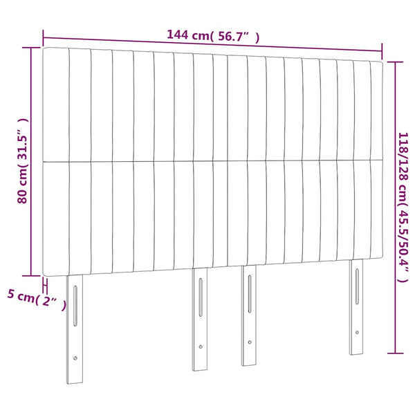 Kopfteil Dunkelblau 144x5x118/128 cm Samt