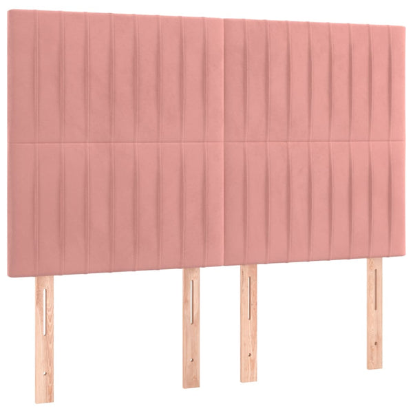 Kopfteil Rosa 144x5x118/128 cm Samt