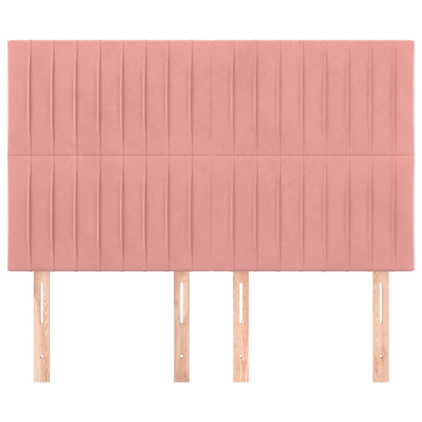 Kopfteil Rosa 144x5x118/128 cm Samt