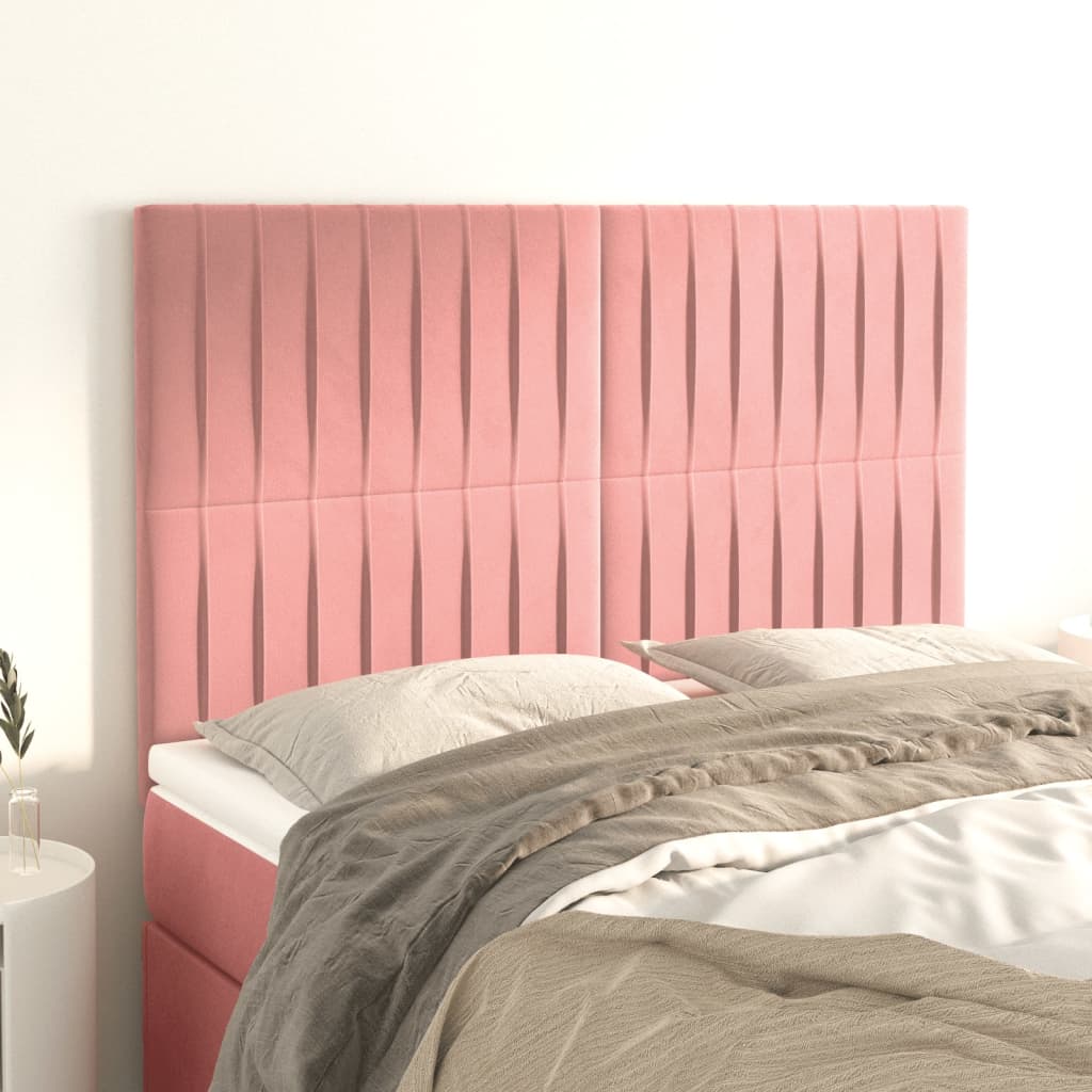 Kopfteil Rosa 144x5x118/128 cm Samt