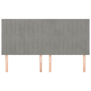 Kopfteil Hellgrau 160 x 5 x 118/128 cm Samt