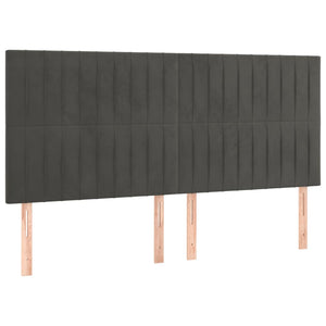 Kopfteil Dunkelgrau 160 x 5 x 118/128 cm Samt