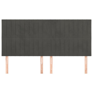 Kopfteil Dunkelgrau 160 x 5 x 118/128 cm Samt