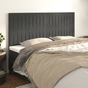 Kopfteil Dunkelgrau 160 x 5 x 118/128 cm Samt