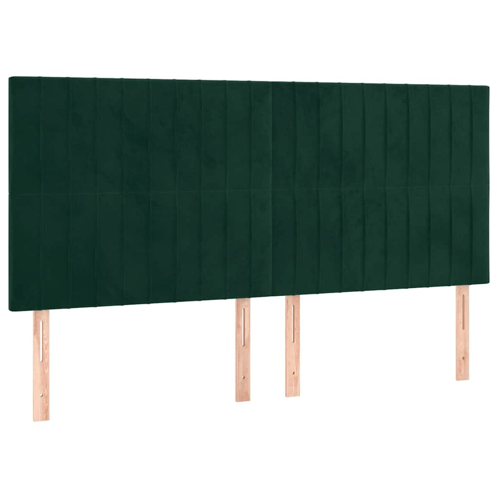 Kopfteil Dunkelgrün 160x5x118/128 cm Samt