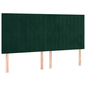 Kopfteil Dunkelgrün 160x5x118/128 cm Samt