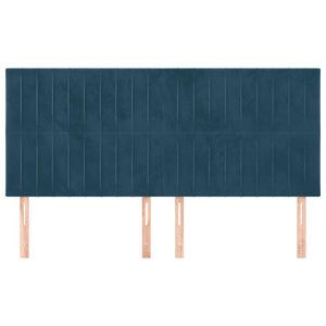 Kopfteil Dunkelblau 160 x 5 x 118/128 cm Samt
