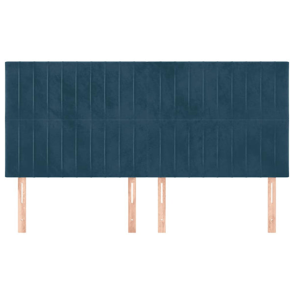 Kopfteil Dunkelblau 160 x 5 x 118/128 cm Samt