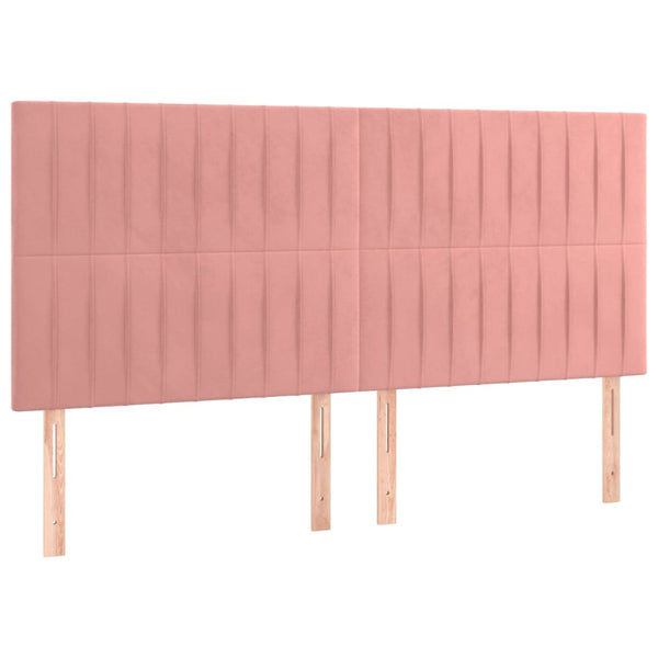Kopfteil Rosa 160 x 5 x 118/128 cm Samt