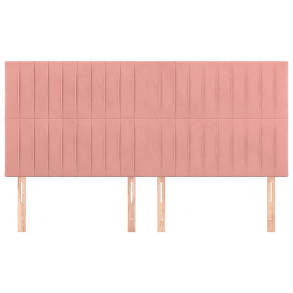 Kopfteil Rosa 160 x 5 x 118/128 cm Samt