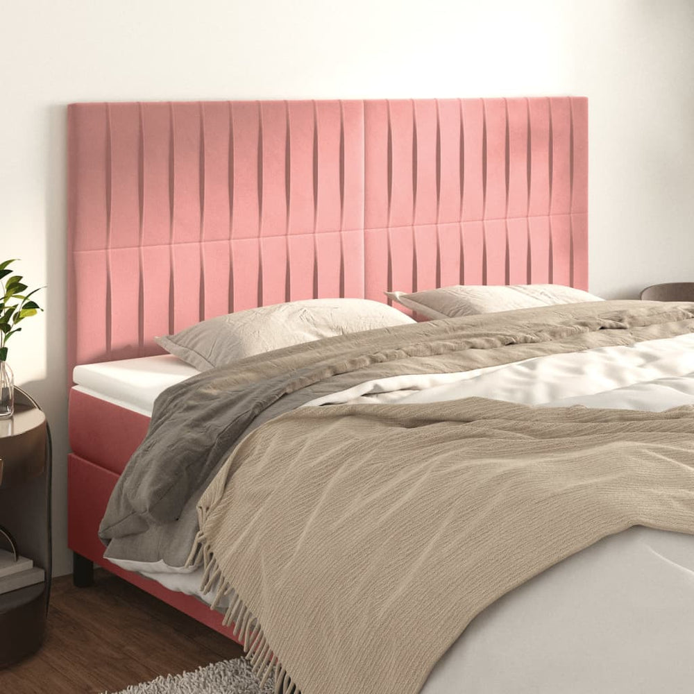 Kopfteil Rosa 160 x 5 x 118/128 cm Samt
