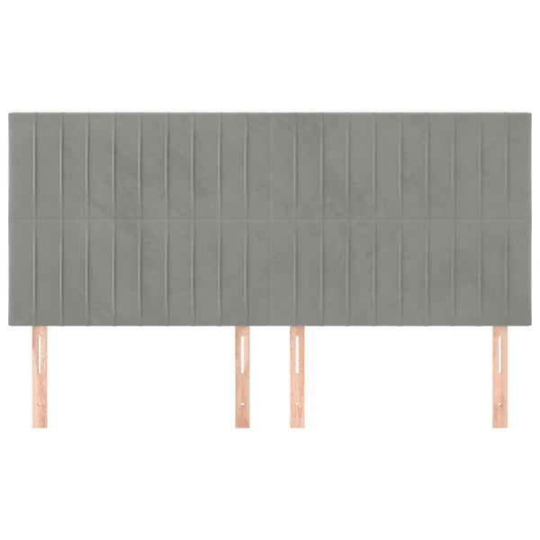 vidaXL Tête de lit Gris clair 180x5x118/128 cm Velours