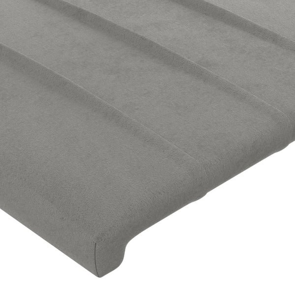 vidaXL Tête de lit Gris clair 180x5x118/128 cm Velours