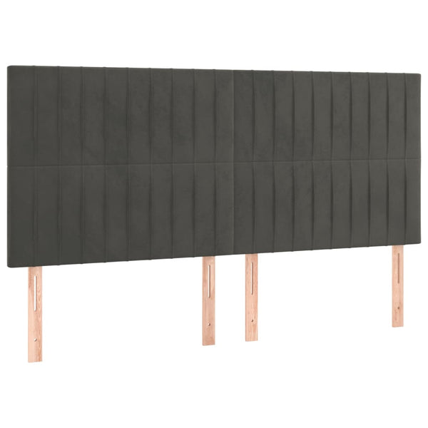Kopfteil Dunkelgrau 180 x 5 x 118/128 cm Samt