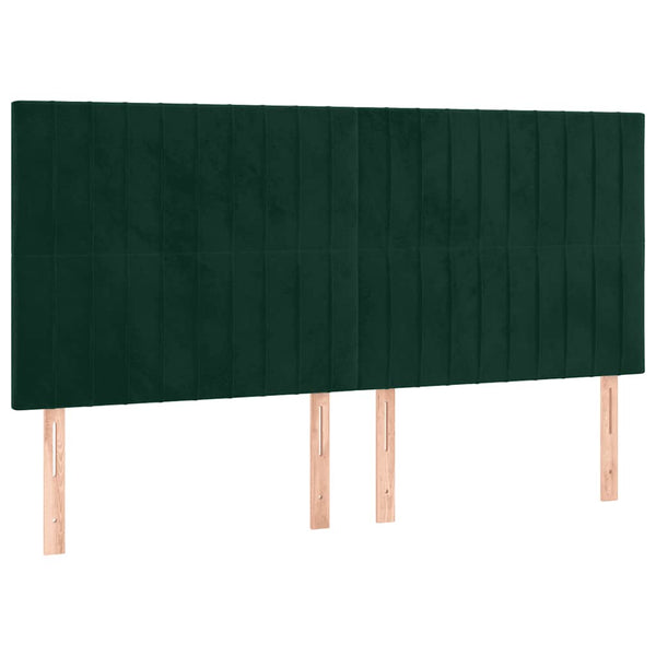 Kopfteil Dunkelgrün 180x5x118/128 cm Samt