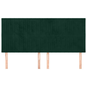 Kopfteil Dunkelgrün 180x5x118/128 cm Samt